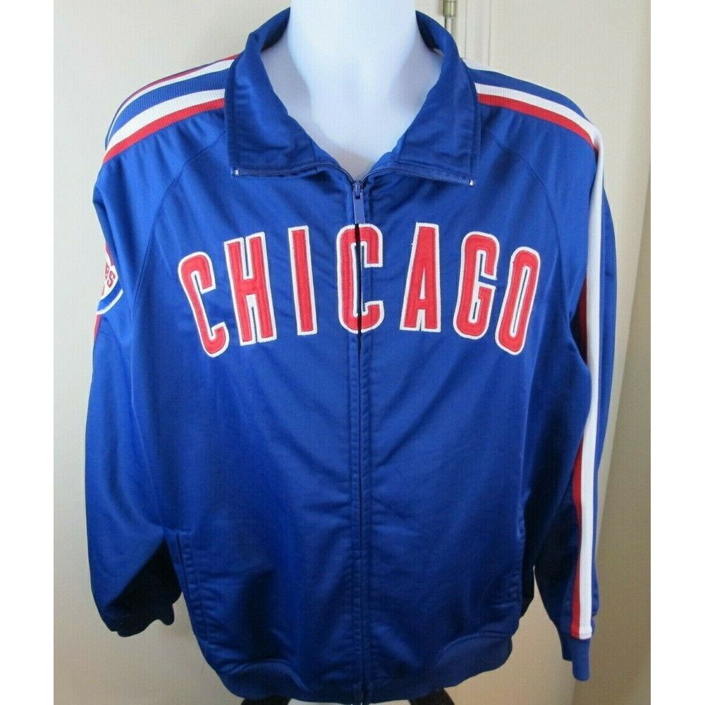 Men's Large Chicago Cubs MLB‎ Stitches Brand Full Zip Jacket - EUC